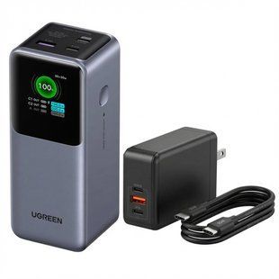 Повербанк Ugreen Nexode + Блок питания с кабелем 65w 33 фото